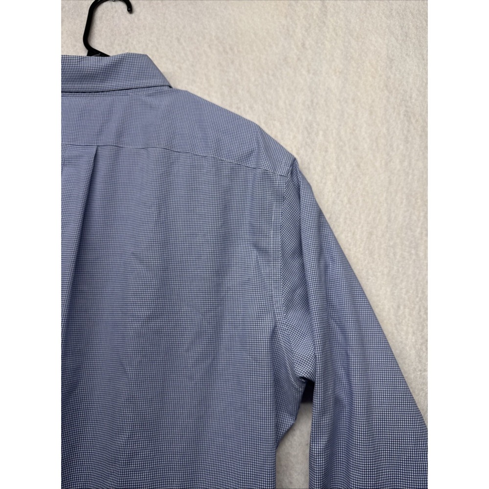 Lauren Ralph Lauren Mens 16 34/35 Classic Fit Blue Gingham Non Iron Dress Shirt - Picture 8 of 16